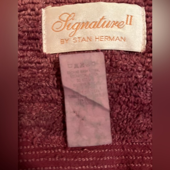 STAN HERMAN Chenille Robe Rose Pink Size XL Vintage Half-Zip Pockets Soft Cozy - Picture 11 of 14